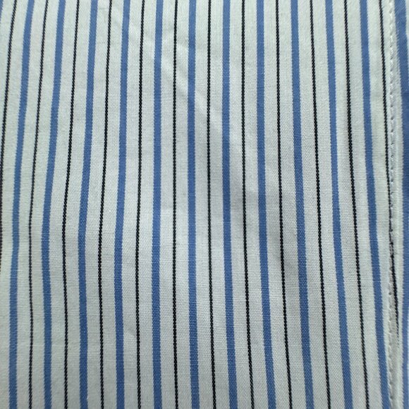 J Crew‎ Button Down Poplin Dress 14 White Blue Stripe Long Maxi Coastal Flowy - Picture 7 of 16